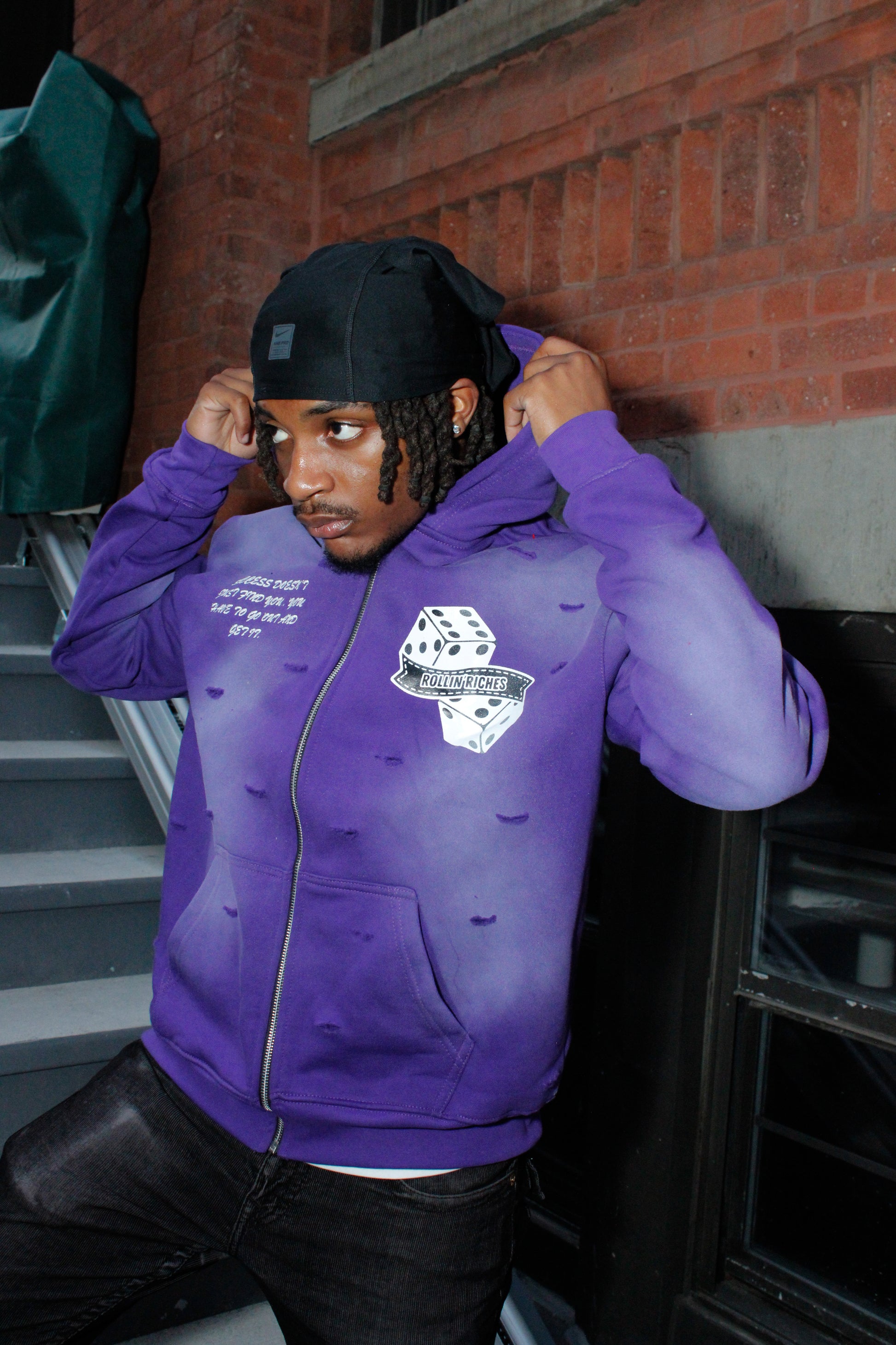Distressed Zip-Up