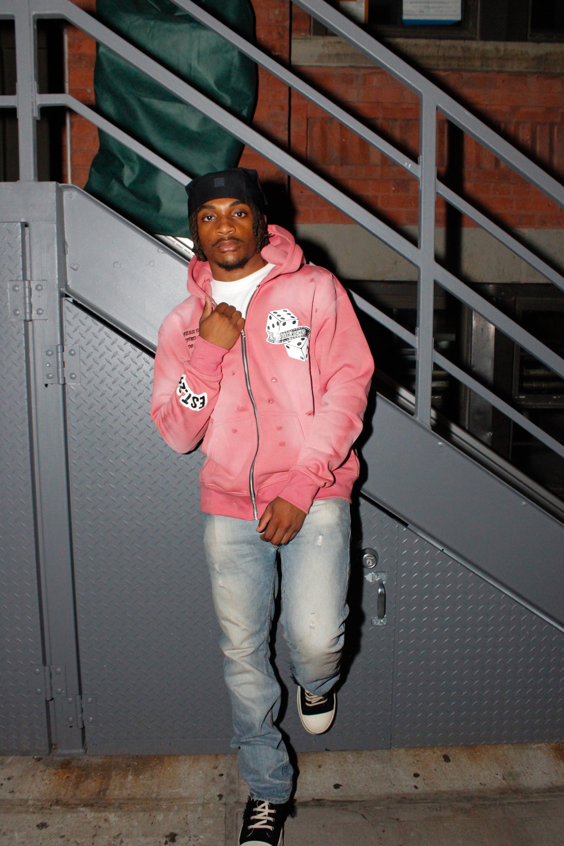 Distressed Zip-Up